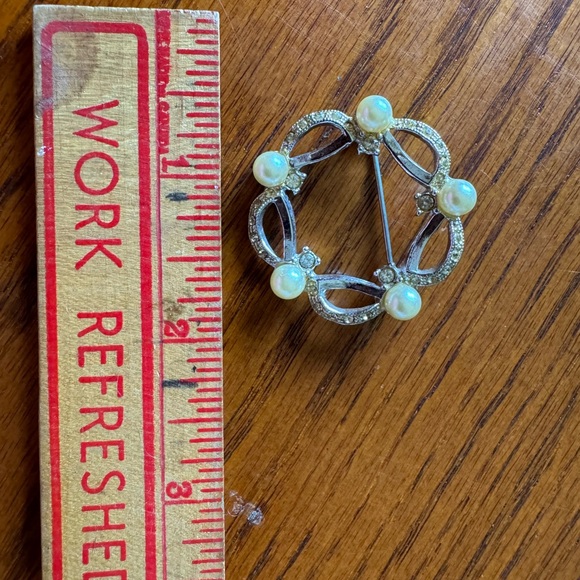 Silver & pearl brooch - Picture 4 of 4